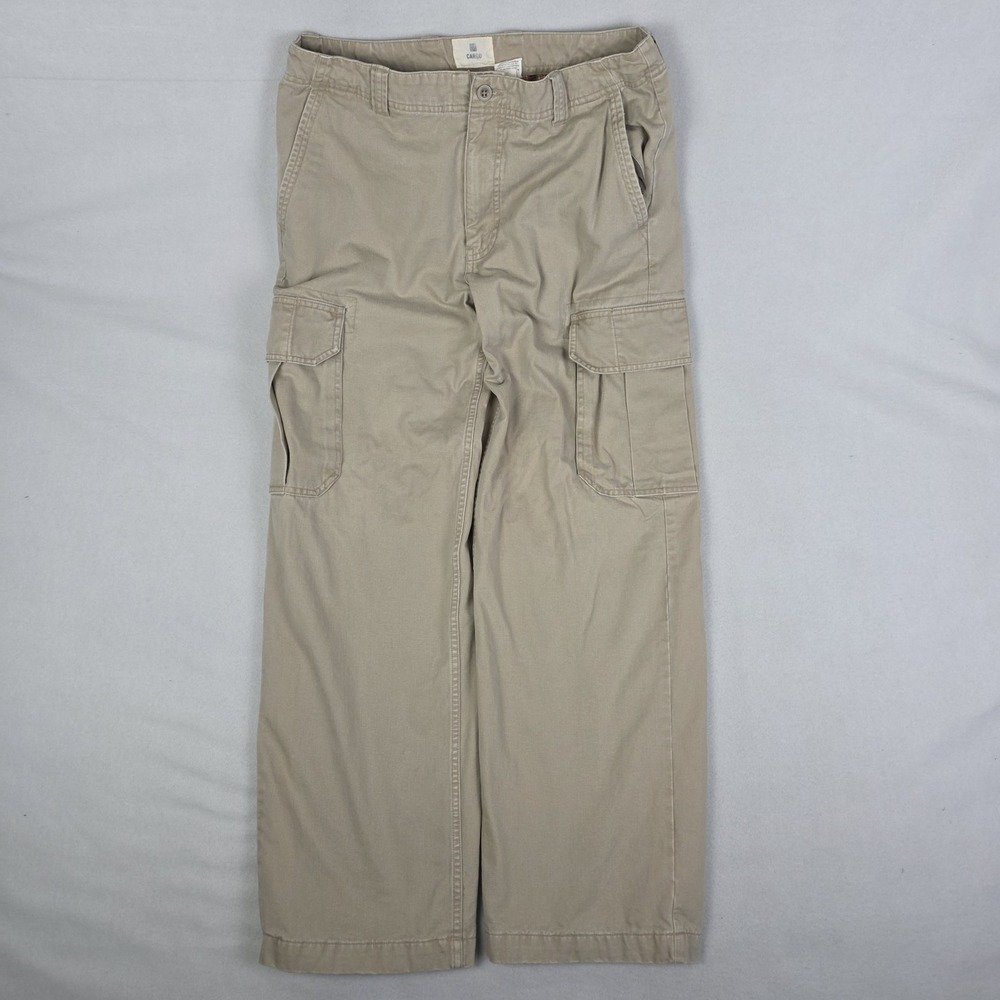 Vintage Gap Cargo Pants Mens 33x32 Beige Plaid Lined Baggy Skater Grunge